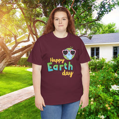 Earth Day T-Shirt — "Happy Earth Day" Cute Earth with Sunglasses Eco Graphic Tee