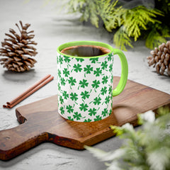 Shamrock Pattern Coffee Mug — St. Patrick’s Day Green Clover Ceramic Mug (11oz & 15oz)