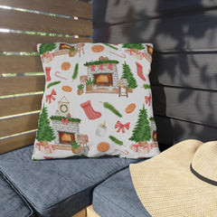 Cozy Christmas Pattern Throw Pillow