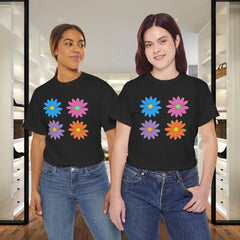 Floral Pop Tee — Retro Colorful Daisy Graphic T-Shirt