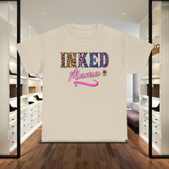 Inked Mama T-Shirt – Floral Leopard Tattoo Mom Tee
