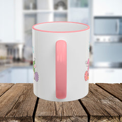 Easter Bunny & Eggs Accent Rim Mug (11oz/15oz)