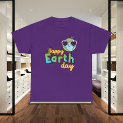 Earth Day T-Shirt — "Happy Earth Day" Cute Earth with Sunglasses Eco Graphic Tee