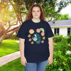 Earth Day Cute Floral Graphic Tee — "Earth Day" Cute Planet & Flowers T-Shirt