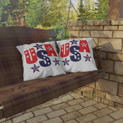USA Patriotic Outdoor Pillows, 4th of July Decor