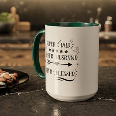 Super Dad Super Husband Super Blessed Coffee Mug — Father's Day Gift (11oz/15oz)