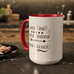 Super Dad Super Husband Super Blessed Coffee Mug — Father's Day Gift (11oz/15oz)