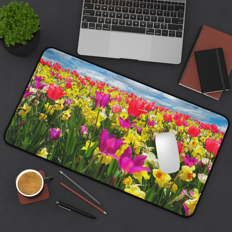 Vibrant Floral Desk Mat - Colorful Home Office Decor