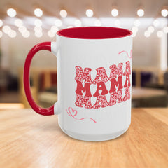 Mama Heart Mug — Retro Floral "Mama" Coffee Cup (11oz & 15oz)