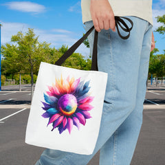 Vibrant Floral Tote Bag, Colorful Flower Design,