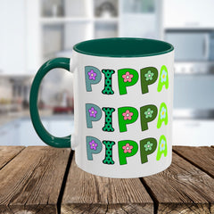 Pippa Floral Name Mug — Personalized Colorful Coffee Cup (11oz & 15oz)