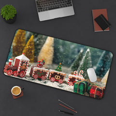 Holiday Desk Mat with Christmas Train Design