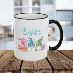 Easter Bunny & Eggs Accent Rim Mug (11oz/15oz)