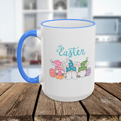 Easter Bunny & Eggs Accent Rim Mug (11oz/15oz)