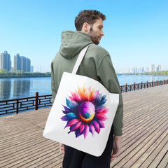 Vibrant Floral Tote Bag, Colorful Flower Design,