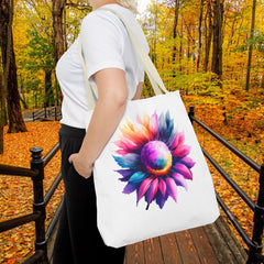 Vibrant Floral Tote Bag, Colorful Flower Design,
