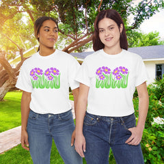 Floral Trio Tee — Retro Purple Flower Graphic Shirt