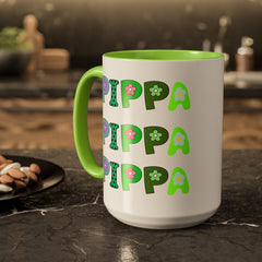 Pippa Floral Name Mug — Personalized Colorful Coffee Cup (11oz & 15oz)
