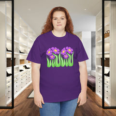 Floral Trio Tee — Retro Purple Flower Graphic Shirt