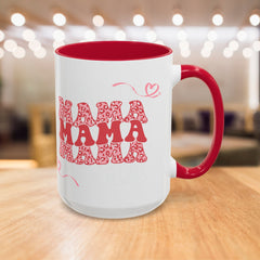 Mama Heart Mug — Retro Floral "Mama" Coffee Cup (11oz & 15oz)
