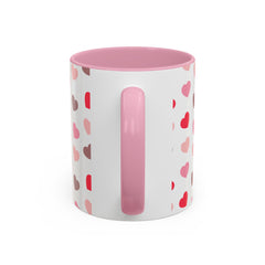 Heart Pattern Coffee Mug — Cute Pink & Red Hearts Ceramic Mug (11oz/15oz)