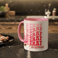 Pink Merry Merry Merry Christmas Mug