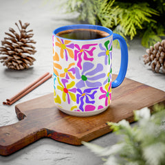 Colorful Floral Pattern Mug — Bright Retro Daisy Coffee Cup (11oz & 15oz)