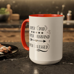 Super Dad Super Husband Super Blessed Coffee Mug — Father's Day Gift (11oz/15oz)