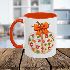 Pumpkin Floral Thanksgiving Mug