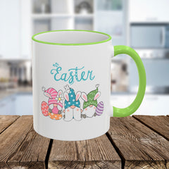 Easter Bunny & Eggs Accent Rim Mug (11oz/15oz)