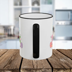Easter Bunny & Eggs Accent Rim Mug (11oz/15oz)