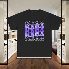 Mama Retro Stack T-Shirt — Blue Marlin Groovy Mama Graphic Tee