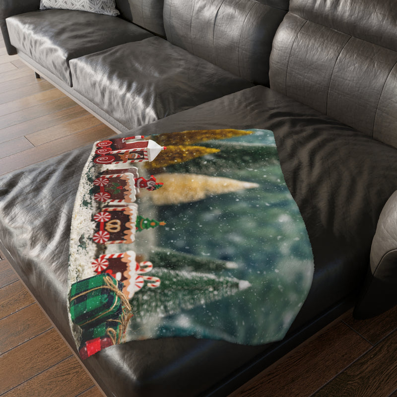 Christmas Gingerbread Village Velveteen Blanket