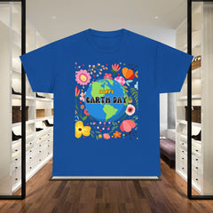Earth Day Floral Tee — "Happy Earth Day" Graphic T-Shirt