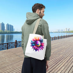 Vibrant Floral Tote Bag, Colorful Flower Design,