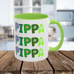 Pippa Floral Name Mug — Personalized Colorful Coffee Cup (11oz & 15oz)