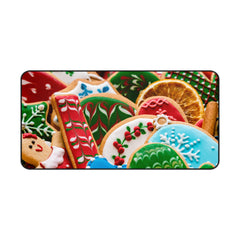 Festive Cookie-Themed Desk Mat | Holiday Office Decor,