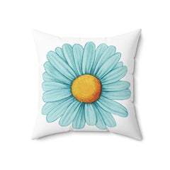 Light Blue Daisy Indoor Throw Pillow