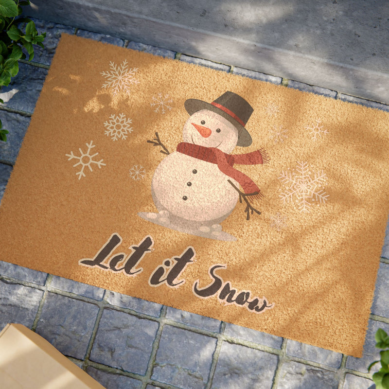 Winter Snowman Doormat - 'Let it Snow'
