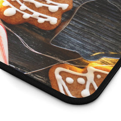 Festive Gingerbread Man Desk Mat Holiday Design,