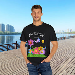 Cheerful Flower Graphic T-Shirt, Happiness Tee,