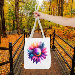 Vibrant Floral Tote Bag, Colorful Flower Design,