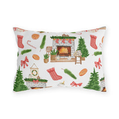 Cozy Christmas Pattern Throw Pillow