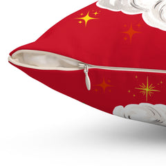 Festive Santa Pillow, Decorative Cushion for Christmas,
