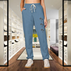 Cozy Botanical Fleece Sweatpants - Unisex Lounge Pants,