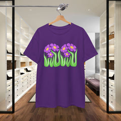 Floral Trio Tee — Retro Purple Flower Graphic Shirt