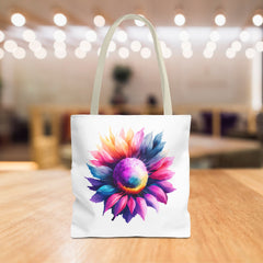 Vibrant Floral Tote Bag, Colorful Flower Design,