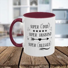 Super Dad Super Husband Super Blessed Coffee Mug — Father's Day Gift (11oz/15oz)