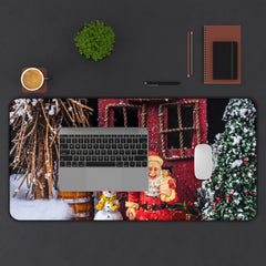 Festive Desk Mat with Holiday Scene, Christmas Desk Accessory,