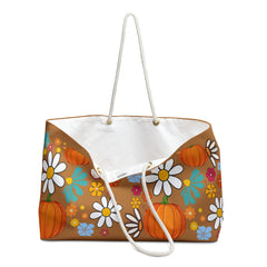 Autumn Floral Weekender Bag, Fall Travel Tote,